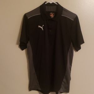 *Puma* Mens golf polo~ black/grey - Size Med
